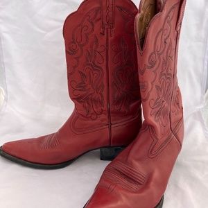 Womens Riding Mid Calf Boots Chunky Heels Pull On Cowboy Pointy Toe Casual Shoes